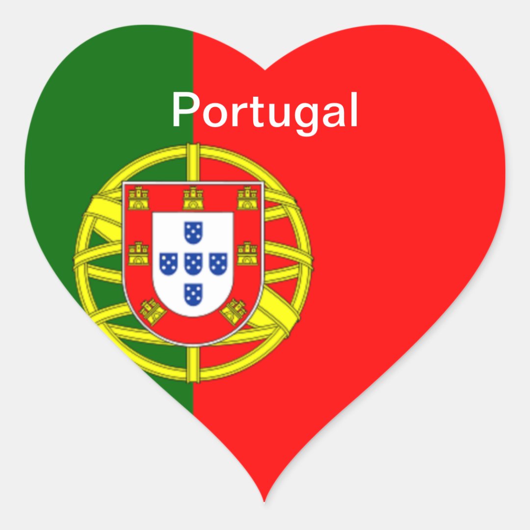 Flag of Portugal Heart Sticker | Zazzle