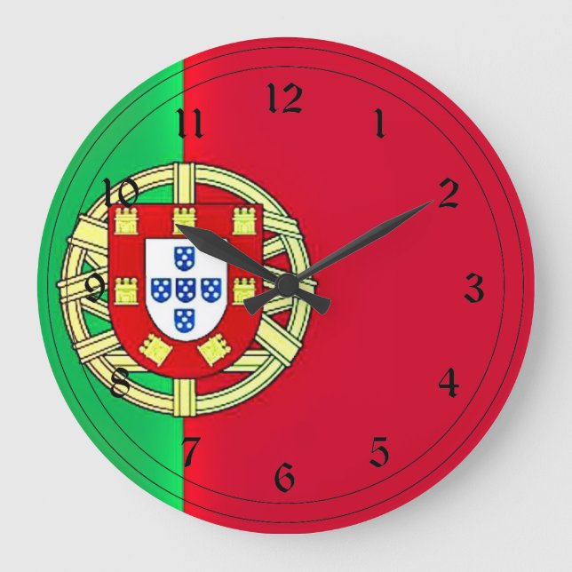 Flag of Portugal Large Clock (Front)