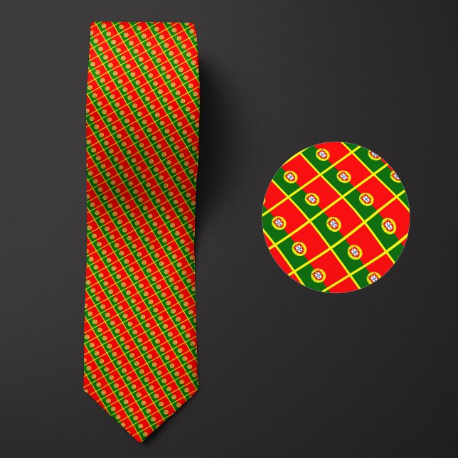 Flag of Portugal Pattern Neck Tie (Creator Uploaded)