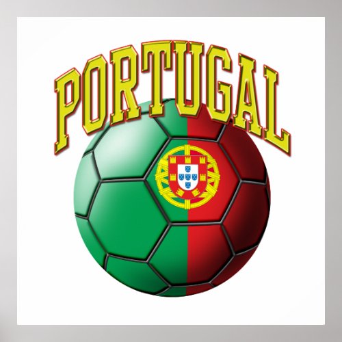 Flag of Portugal Soccer Ball Poster