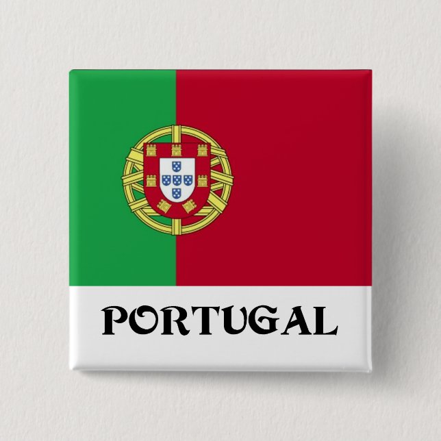 Flag of Portugal Sticker Button (Front)