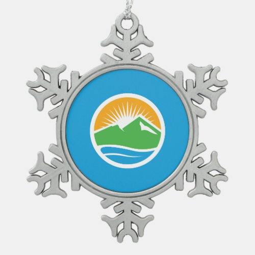 Flag of Provo Utah Snowflake Pewter Christmas Ornament