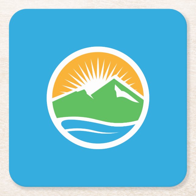 Flag of Provo, Utah Square Paper Coaster (Front)