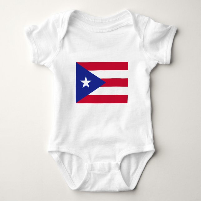 Flag of Puerto Rico - Bandera de Puerto Rico Baby Bodysuit (Front)