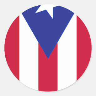 Flag of Puerto Rico - Bandera de Puerto Rico Classic Round Sticker