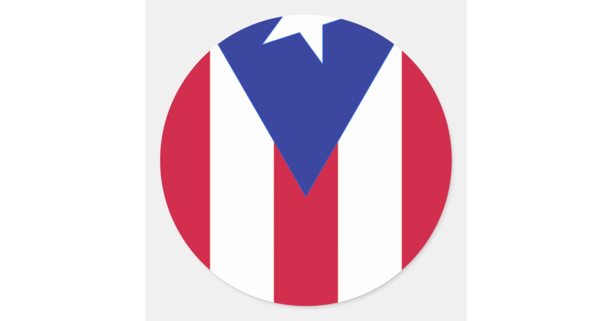 Flag of Puerto Rico - Bandera de Puerto Rico Classic Round Sticker | Zazzle