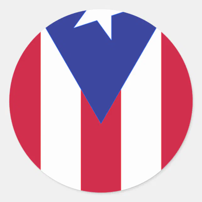 Flag of Puerto Rico - Bandera de Puerto Rico Classic Round Sticker | Zazzle