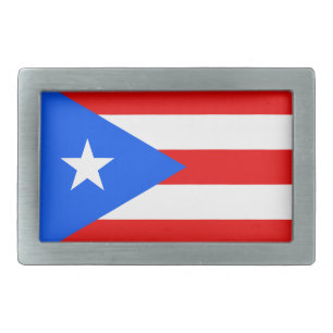 Flag of Puerto Rico Belt Buckle