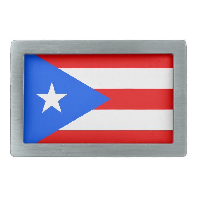 Flag of Puerto Rico Belt Buckle (Front)