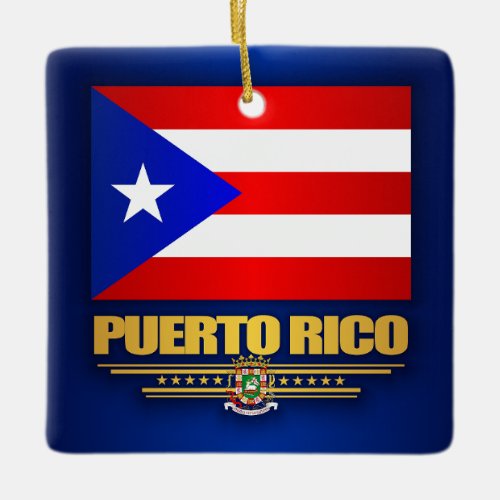 Flag of Puerto Rico Ceramic Ornament