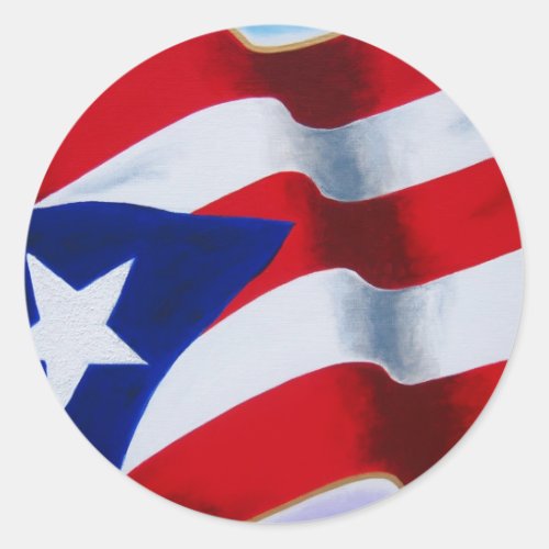 Flag of Puerto Rico Classic Round Sticker