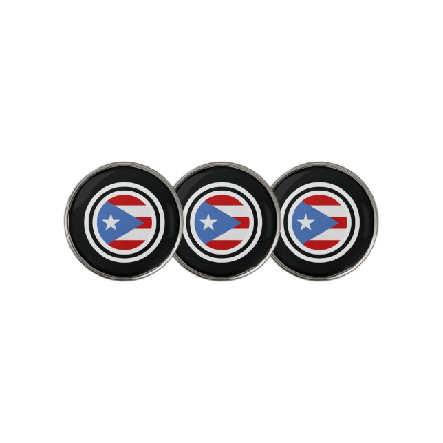 Flag of Puerto Rico Golf Ball Marker (3 Up)