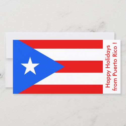 Flag of Puerto Rico Happy Holidays from USA Holiday Card