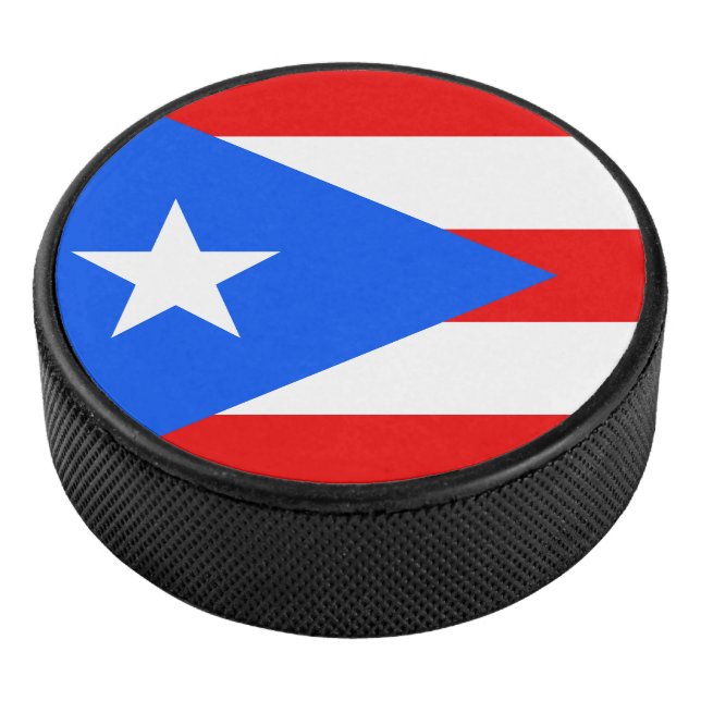 Flag of Puerto Rico Hockey Puck (3/4)
