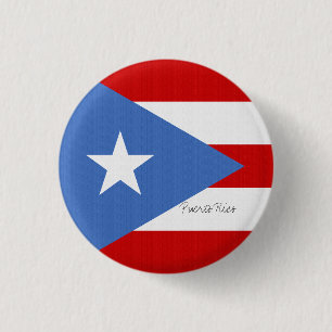 Flag of Puerto Rico Light Blue Red and White Pinback Button
