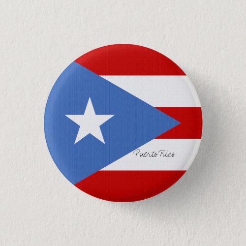 Flag of Puerto Rico Light Blue Red and White Pinback Button