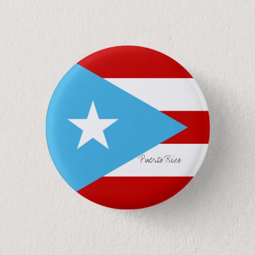 Flag of Puerto Rico Light Blue Red and White Pinback Button