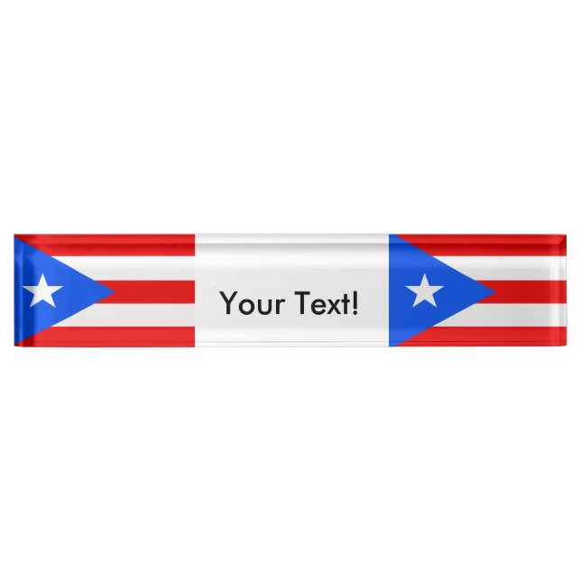 Flag of Puerto Rico Name Plate (Front)