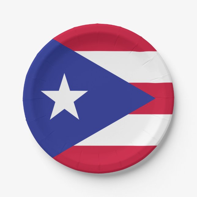Flag of Puerto Rico Paper Plates (Front)