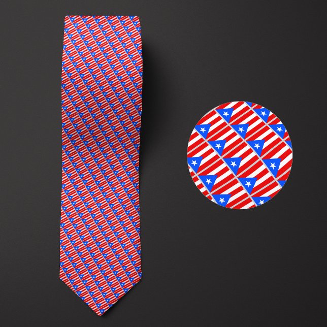 Flag of Puerto Rico Pattern Neck Tie (Creator Uploaded)