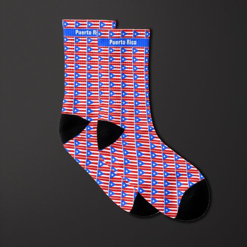 Flag of Puerto Rico Pattern Socks