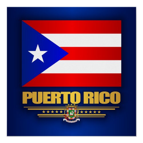 Flag of Puerto Rico Poster