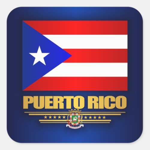 Flag of Puerto Rico Square Sticker