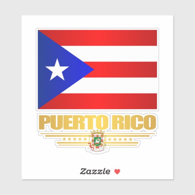 Flag of Puerto Rico. Sticker (Sheet)