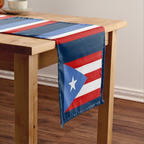 Flag of Puerto Rico Stripes Short Table Runner