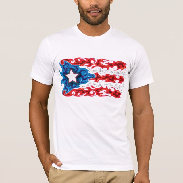 Flag of Puerto rico T-Shirt (Front)