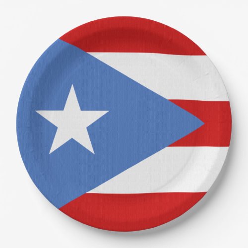 Flag of Puerto Rico Theme Paper Plates
