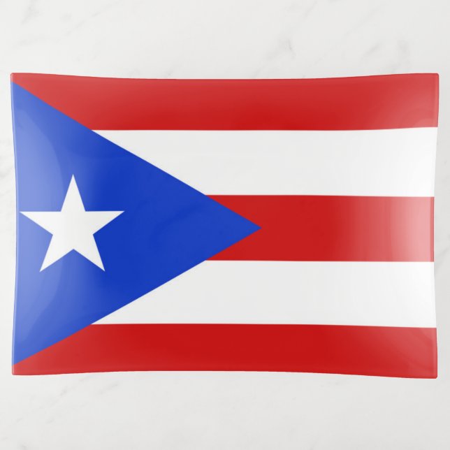 Flag of Puerto Rico Trinket Tray (Front)