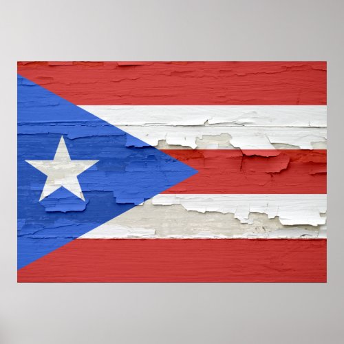 Flag of Puerto Rico Weathered Poster