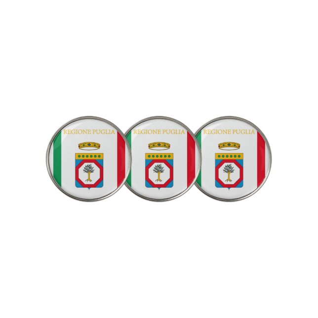 Flag of Puglia (Italy) Golf Ball Marker (3 Up)