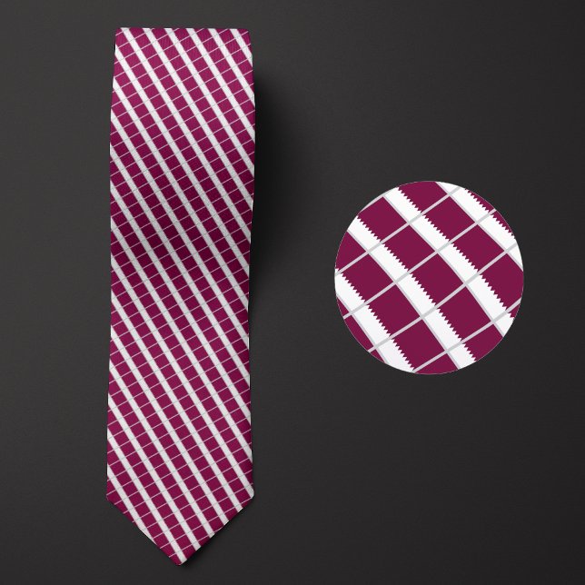 Flag of Qatar Pattern Neck Tie (Creator Uploaded)