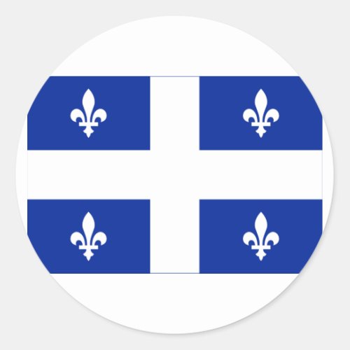 Flag of Quebec Canada Classic Round Sticker