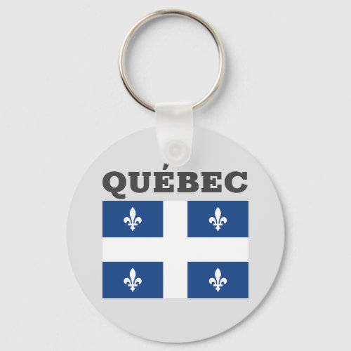Flag of Qubec Canada Keychain