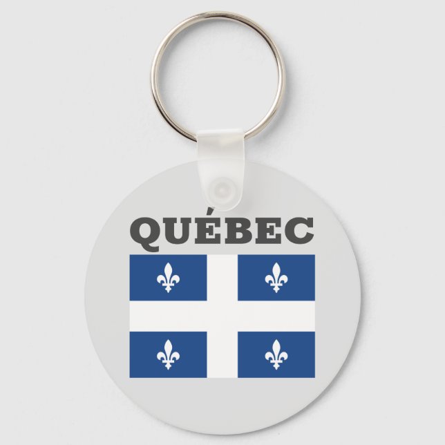 Flag of Québec, Canada Keychain (Front)