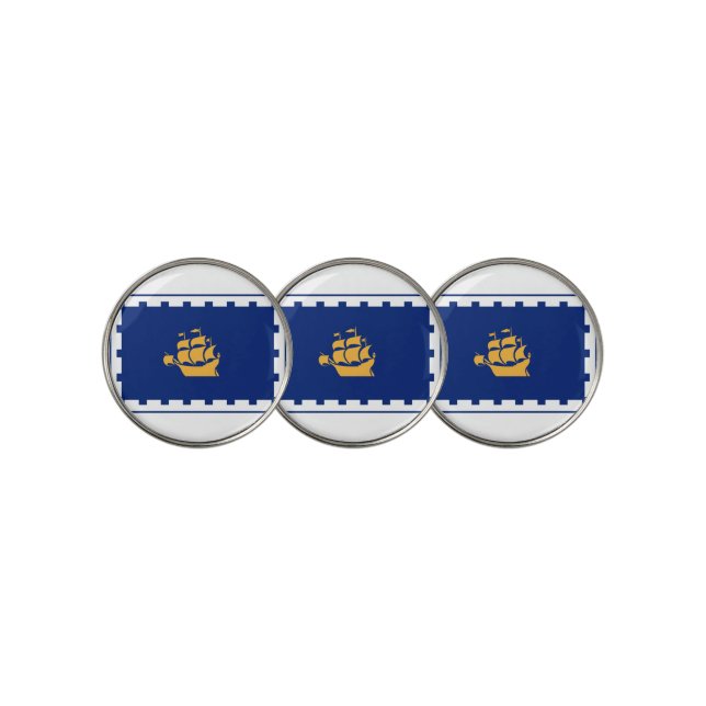 Flag of Quebec City Golf Balls Ball Marker (3 Up)