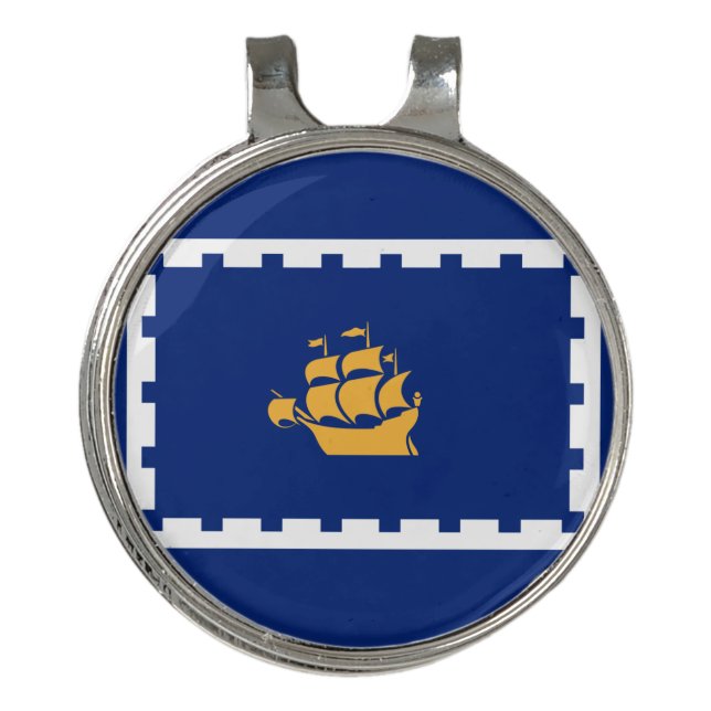 Flag of Quebec City  Golf Hat Clip (Front)