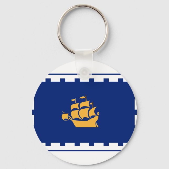Flag of Quebec City Keychain (Front)