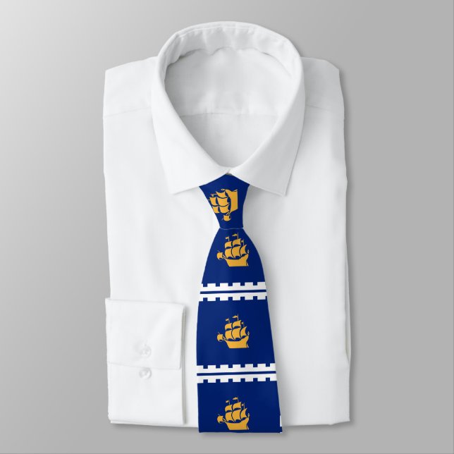 Flag of Quebec City Neck Tie (Tied)