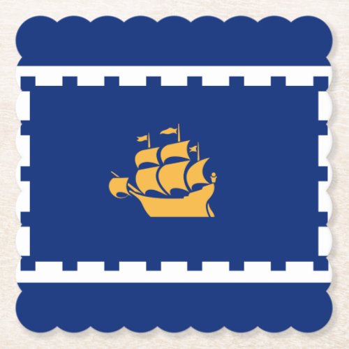 Flag of Quebec City Paper Coaster