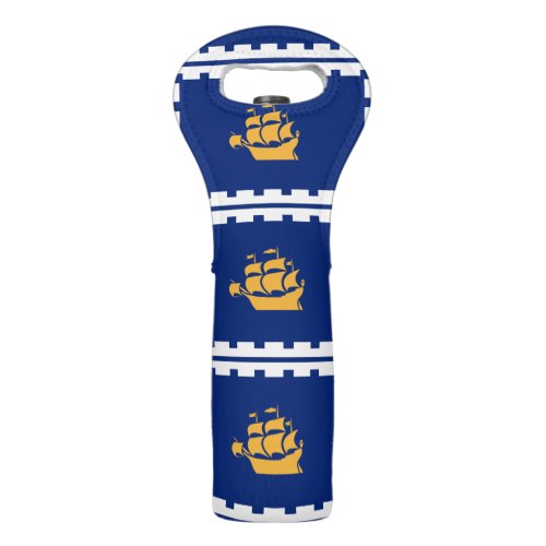 Flag of Quebec City Wine Bag