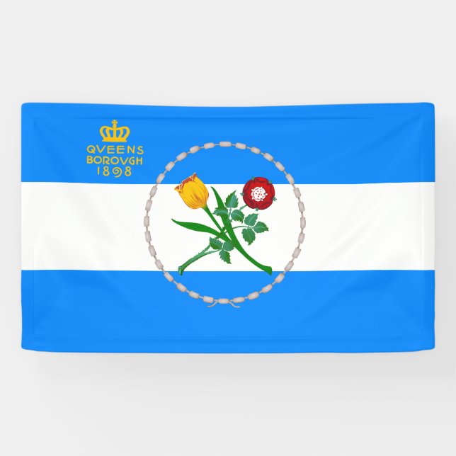 Flag of Queens (Borough of New York City) Banner (Horizontal)