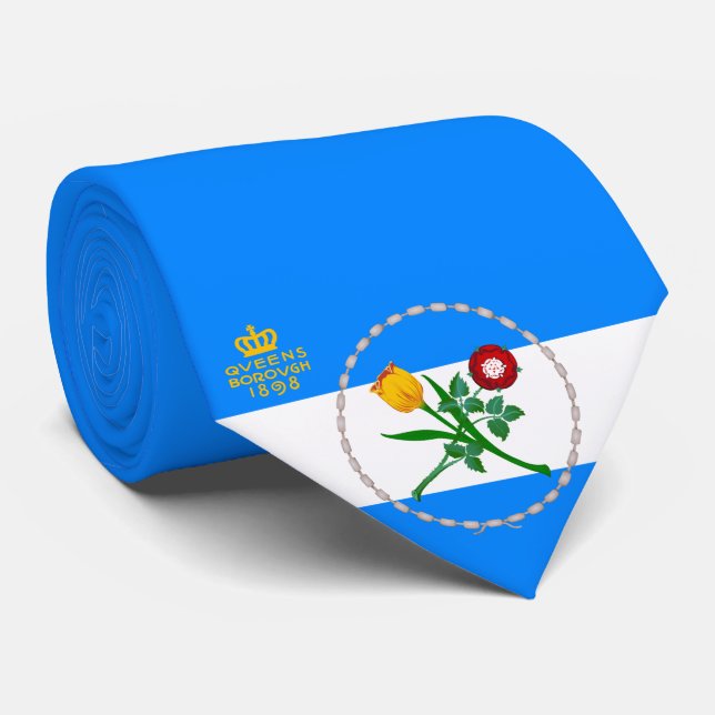 Flag of Queens (Borough of New York City) Neck Tie (Rolled)