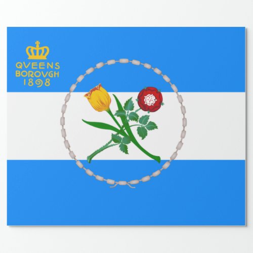 Flag of Queens Borough of New York City Wrapping Paper