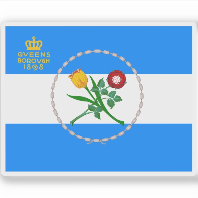Flag of Queens, New York, USA Sticker (Front)