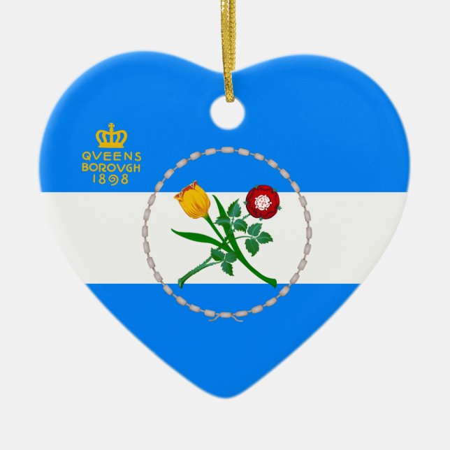 Flag of Queens, NY Ceramic Ornament (Front)