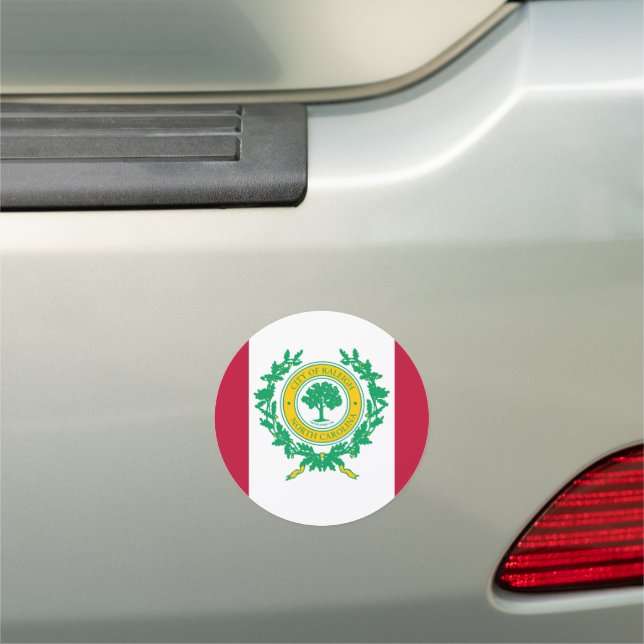 Flag of Raleigh, North Carolina Car Magnet (In Situ)